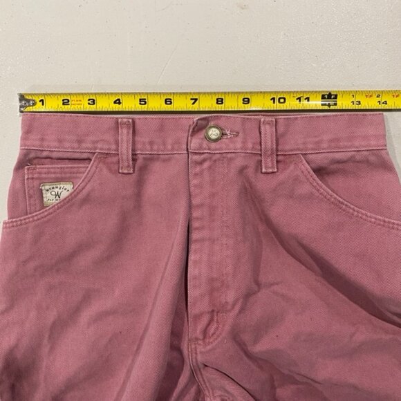 Vintage Wrangler Denim Shorts Cut Off Pink High Rise Womens Size 10 - Picture 7 of 12